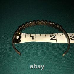 Native American Zuni sterling Petit Point Turquoise Cuff Bracelet VTG