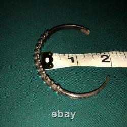 Native American Zuni sterling Petit Point Turquoise Cuff Bracelet VTG