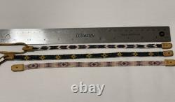 Native American beaded leather vintage handmade necklace STORMIE green yellow