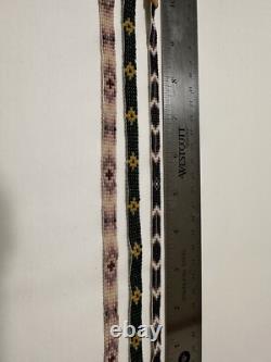 Native American beaded leather vintage handmade necklace STORMIE green yellow