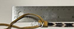 Native American beaded leather vintage handmade necklace STORMIE purple diagonal