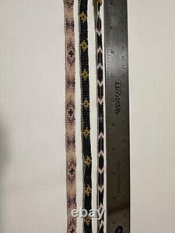 Native American beaded leather vintage handmade necklace choker STORMIE lot of 3