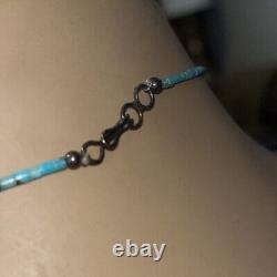 Native American jet inlay turquoise heshe Bead pendant necklace necklace Vintage