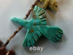 Native American jewelry Zuni Navajo Fetish vintage Necklace pendants eagle stone