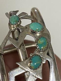 Native American jewelry solid 925 Sterling silver and turquoise Vintage