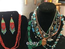 Native American western jewelry lot with authentic turquoise. Vintage to new