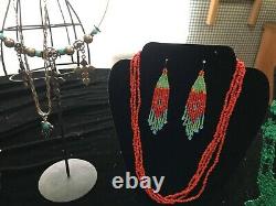 Native American western jewelry lot with authentic turquoise. Vintage to new