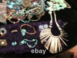 Native American western jewelry lot with authentic turquoise. Vintage to new