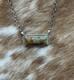 Native Navajo Handmade Sterling Silver Kingman Turquoise Bar Necklace 18