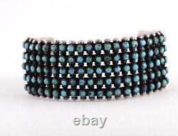 Navajo 100 pcs Turquoise Gemstone Bracelet Sterling Silver