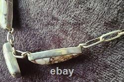 Navajo ALV White Horse Turquoise Necklace Vintage Native American Jewelry