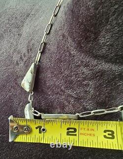 Navajo ALV White Horse Turquoise Necklace Vintage Native American Jewelry