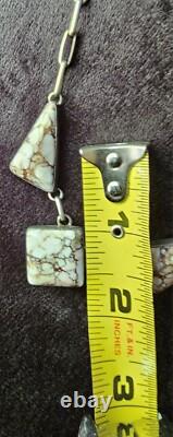 Navajo ALV White Horse Turquoise Necklace Vintage Native American Jewelry