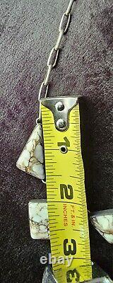 Navajo ALV White Horse Turquoise Necklace Vintage Native American Jewelry