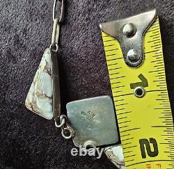Navajo ALV White Horse Turquoise Necklace Vintage Native American Jewelry