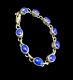 Navajo Bracelet Sterling Silver Natural Lapis Signed Artist Nakai 1980s Vintage