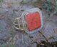Navajo Cuff Bracelet Apple Coral Vintage Sterling Silver Native American Jewelry
