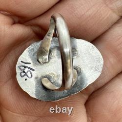 Navajo Golden Hills Turquoise Ring Size 8 Sterling Silver Signed LL Patina 6 g