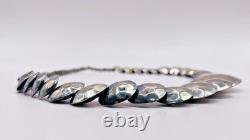 Navajo Graduated Hammered Disc Silvertone Vintage