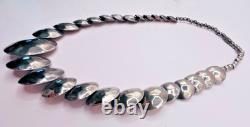 Navajo Graduated Hammered Disc Silvertone Vintage