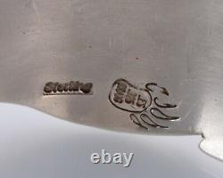 Navajo Lester Craig Stamp Tooled Design Sterling Silver Cuff Bracelet