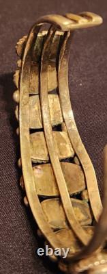 Navajo Native American 9-stone Turquoise & Sterling Silver Cuff Bracelet Vintage