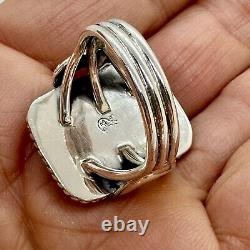 Navajo Natural Turquoise Ring Size 9 Sterling Silver by Greg Yazzie 11.3g