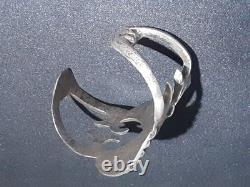Navajo Silver Sand Cast Bracelet Native American 6.5 Inches Vintage Jewelry