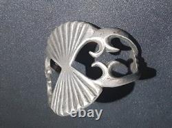 Navajo Silver Sand Cast Bracelet Native American 6.5 Inches Vintage Jewelry