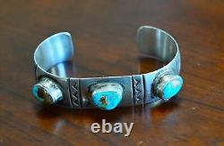 Navajo Sterling & MORENCI Turquoise Cuff 36.2 grams 6.5 wearable inches Vintage