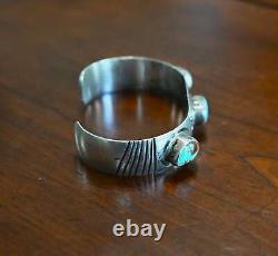 Navajo Sterling & MORENCI Turquoise Cuff 36.2 grams 6.5 wearable inches Vintage