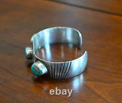 Navajo Sterling & MORENCI Turquoise Cuff 36.2 grams 6.5 wearable inches Vintage