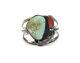 Navajo Sterling Silver Cuff Bracelet Turquoise Coral Feather Vintage Handcrafted