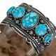 Navajo Turquoise Bracelet Sterling Silver Natural HAPPY PIASSO Waterweb Kingman