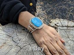 Navajo Turquoise Bracelet Sterling Silver Vintage Native American Jewelry