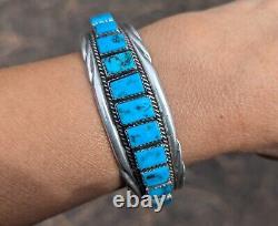 Navajo Turquoise Cuff Bracelet Vtg Native NA Jewelry Signed Tommy Tso Sr 6.75