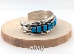 Navajo Turquoise Cuff Bracelet Vtg Native NA Jewelry Signed Tommy Tso Sr 6.75