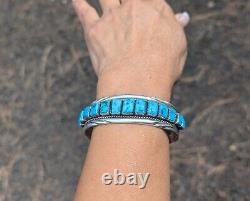 Navajo Turquoise Cuff Bracelet Vtg Native NA Jewelry Signed Tommy Tso Sr 6.75
