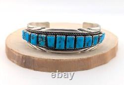 Navajo Turquoise Cuff Bracelet Vtg Native NA Jewelry Signed Tommy Tso Sr 6.75
