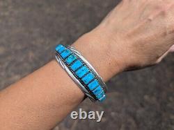 Navajo Turquoise Cuff Bracelet Vtg Native NA Jewelry Signed Tommy Tso Sr 6.75
