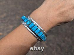 Navajo Turquoise Cuff Bracelet Vtg Native NA Jewelry Signed Tommy Tso Sr 6.75