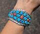 Navajo Turquoise Cuff Bracelet Vtg Sterling Silver Native NA Jewelry Signed sz 7