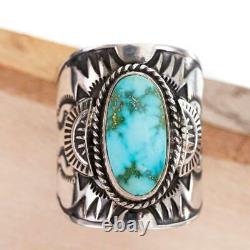 Navajo Turquoise Ring Sterling Silver Natural INDIAN MOUNTAIN Derrick GORDON 8.2