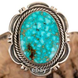 Navajo Turquoise Ring Sterling Silver Natural Indian Mt. CECIL ATENCIO 9.75