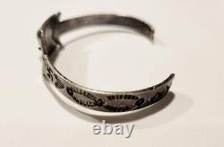 Navajo Turquoise & Silver Bracelet Silver Arrow Pre WWI Native American Jewelry