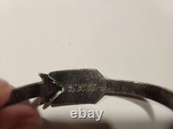 Navajo Turquoise & Silver Bracelet Silver Arrow Pre WWI Native American Jewelry