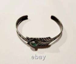 Navajo Turquoise & Silver Bracelet Silver Arrow Pre WWI Native American Jewelry