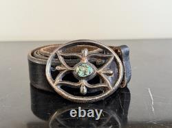 Navajo Unusual Turquoise Stones Sandcast Buckle Vintage Belt