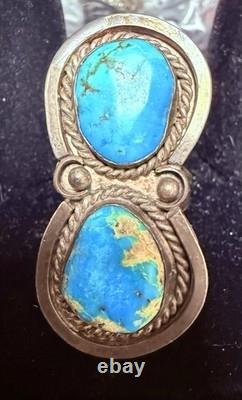 Navajo VTG Ring Size 6 Split Shank Turquoise Native American Handmade 68 Oz. 925