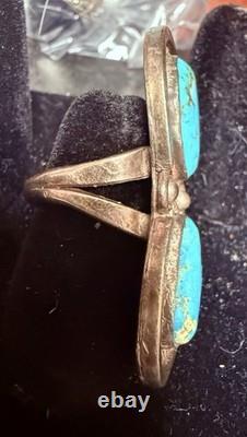Navajo VTG Ring Size 6 Split Shank Turquoise Native American Handmade 68 Oz. 925